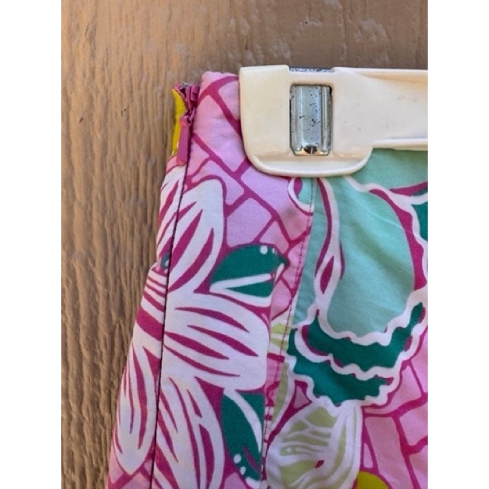 Lilly Pulitzer Womens Pink Floral Pleated Skirt Size 4 Eyelet Cottage Tropical - Picture 7 of 10